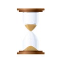 Beautiful, ancient, antique hourglass. Glass clock, elegant timer.