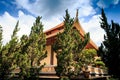 Beautiful Ancient Asian Temple with Pagoda among Trees Royalty Free Stock Photo