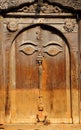 Beautiful ancient door inside the Nasal Chowk Courtyard of Hanuman Dhoka Durbar Royalty Free Stock Photo