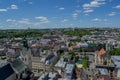 Beautiful ancient Lviv city street landscape view from the top Royalty Free Stock Photo