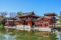 Beautiful ancient red wooden palace in Kyoto, Japan