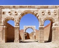 Ancient Roman Arch Ruins at Qasr Al-Mshatta Umayyad Palace in Jordan