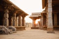 Beautiful ancient ruins of Hazara Rama temple in Hampi Royalty Free Stock Photo