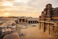 Beautiful ancient ruins of Hazara Rama temple in Hampi Royalty Free Stock Photo