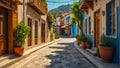 Beautiful ancient street in Marmaris TÃ¼rkiye resort vacation