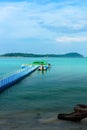 Beautiful Andaman sea, Tropical Turquoise clear blue sea and white sand beach on pattaya beach with blue sky background - summer Royalty Free Stock Photo