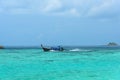 Beautiful Andaman sea, Tropical Turquoise clear blue sea and white sand beach on pattaya beach with blue sky background - summer Royalty Free Stock Photo