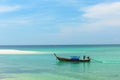 Beautiful Andaman sea, Tropical Turquoise clear blue sea and white sand beach on pattaya beach with blue sky background - summer Royalty Free Stock Photo