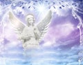 Tender angel archangel over romantic mystic divine sky