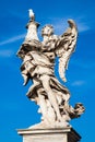 Angel with the Column statue created by Antonio Raggi on the 16th century at Sant Angelo Bridge in Rome