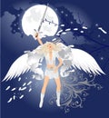 Beautiful angel with magic sword Royalty Free Stock Photo