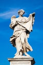 Angel with the Sudarium statue created by Cosimo Fancelli on the 16th century at Sant Angelo Bridge in Rome