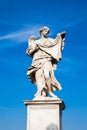 Angel with the Sudarium statue created by Cosimo Fancelli on the 16th century at Sant Angelo Bridge in Rome