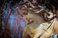 Beautiful angel. Vintage styled image of ancient statue. Fragment of sculpture