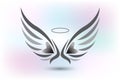 Angel wings sketch icon logo Royalty Free Stock Photo