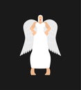 Beautiful angel woman. fine female archangel in white clothes Royalty Free Stock Photo