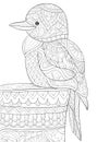 Adult coloring book,page a cute beautiful animal image for relaxing.Zen art style illustration