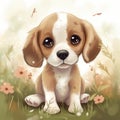 Beautiful animal style art pieces Adorable Puppy Art Drawing illustrations