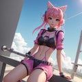 beautiful anime girls with the latest clothing fashion now very attractive style. 3d rendering ai generated