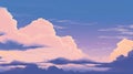 a beautiful anime illustration of calm and relaxful clouds, ai generated image Royalty Free Stock Photo