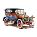 beautiful Antique car clipart illustration