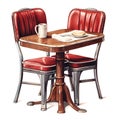 beautiful Antique diner chair clipart illustration