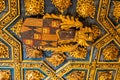 Antique historical golden ceilings background from a palace in spain