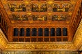 antique historical golden ceilings background from a palace in spain