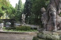 Beautiful and antique lead sculptures of the National Palace of Queluz