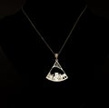 Beautiful Oriental, Turkish silver jewelry, women chain with pendants on a black background