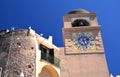 Beautiful antique tower clock on Capri island, Italy Royalty Free Stock Photo