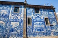 Beautiful antique wall of the Chapel of Souls of Santa Catarina decorated with traditional portuguese