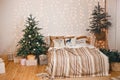 Beautiful apartment decorated for Christmas and New Year