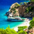 Impressive Apella beach,Karphatos island,Greece. Royalty Free Stock Photo