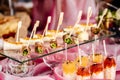 Beautiful appetizer on a wedding table Royalty Free Stock Photo