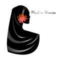 Beautiful arab muslim woman. Islamic and nationality tradition, hijab. illustration