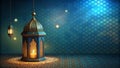 Beautiful arabic islamic pattern background with lamp ramadan kareem Royalty Free Stock Photo