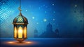 Beautiful arabic islamic pattern background with lamp ramadan kareem Royalty Free Stock Photo