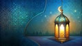 A beautiful arabic islamic pattern background with lamp ramadan kareem Royalty Free Stock Photo