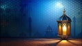 Beautiful arabic islamic pattern background with lamp ramadan kareem Royalty Free Stock Photo