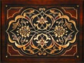 Beautiful arabic patterns, carved from wood on the door. Royalty Free Stock Photo