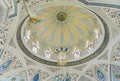 Beautiful arabic patterns and main lamp inside dome of Qol Sarif knowed as kazan kremlin