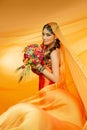 Beautiful arabic style bride in ethnic clothes Royalty Free Stock Photo