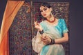 Beautiful arabic style bride in ethnic clothes