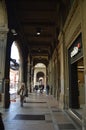 Beautiful Arcade On Rizzoli Street In Bologna.