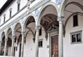 Beautiful arcades of the Istituto degli innocenti in Piazza della Santissima Annunziata in Florence.