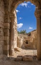 Beautiful arch at Ruins of Church and Mosque under one roof at Beit Guvrin-Maresha National Park Royalty Free Stock Photo