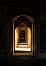 The beautiful arched doors inside Datia Palace Royalty Free Stock Photo