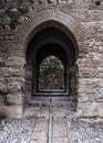 Beautiful arched gate in the Alcazaba Malaga, the former Moorish Arabic fortress that sits on the slope of Mount Gibralfaro.