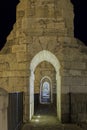 Beautiful arches of the Aqueduct of Los Arcos  in Teruel, Spain Royalty Free Stock Photo